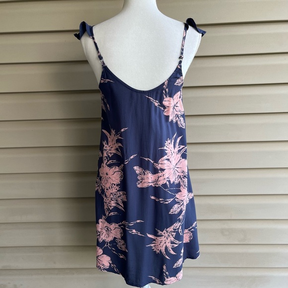 Roxy Navy and Pink Floral Mini Dress - Picture 7 of 8